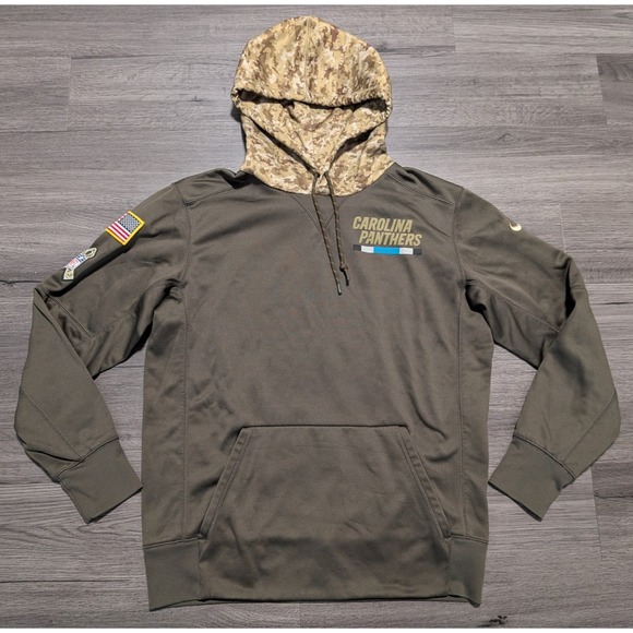 Nike Other - Nike Carolina Panthers Salute to Service Army Green Camo On‎ Field Hoodie Size M